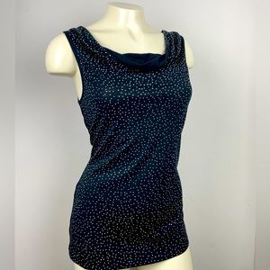 Express Swoop Neck Black Embellished Tank Top